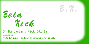 bela nick business card